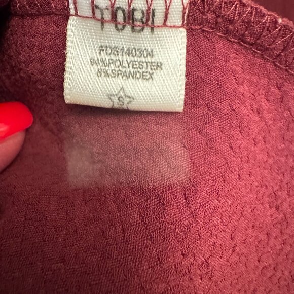 Tobi Never Ending Skater Dress in Burgandy - Picture 6 of 6